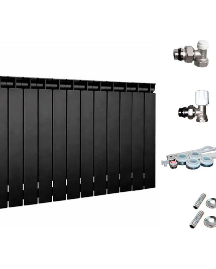 PEISA RADIADOR TROPICAL 500 NEGRO 12 ELEMENTOS + KIT DE INSTALACION