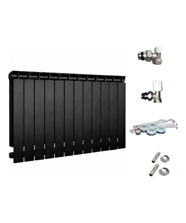 PEISA RADIADOR TROPICAL 500 NEGRO 12 ELEMENTOS + KIT DE INSTALACION