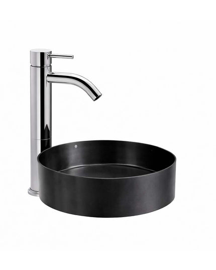 COMBO BACHA APOYAR FERRUM MOLA ACERO INOXIDABLE NEGRA LD400-NM + LAVATORIO ALTO FV 0181.02/87-CR