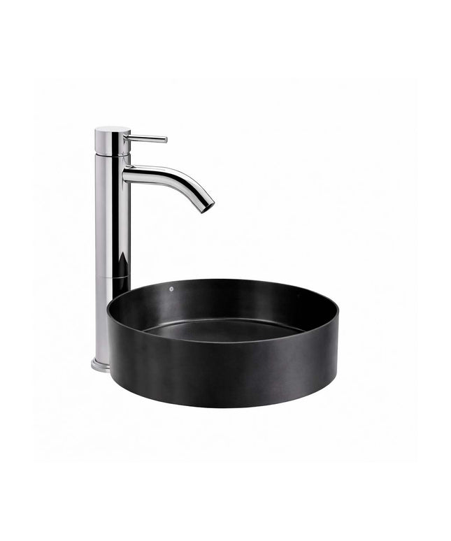 COMBO BACHA APOYAR FERRUM MOLA ACERO INOXIDABLE NEGRA LD400-NM + LAVATORIO ALTO FV 0181.02/87-CR