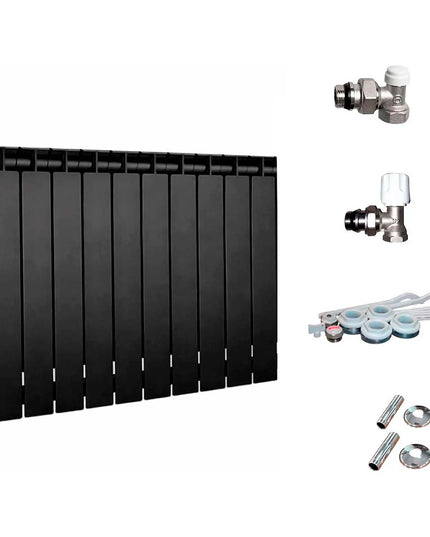 PEISA RADIADOR TROPICAL 500 NEGRO 10 ELEMENTOS + KIT DE INSTALACION