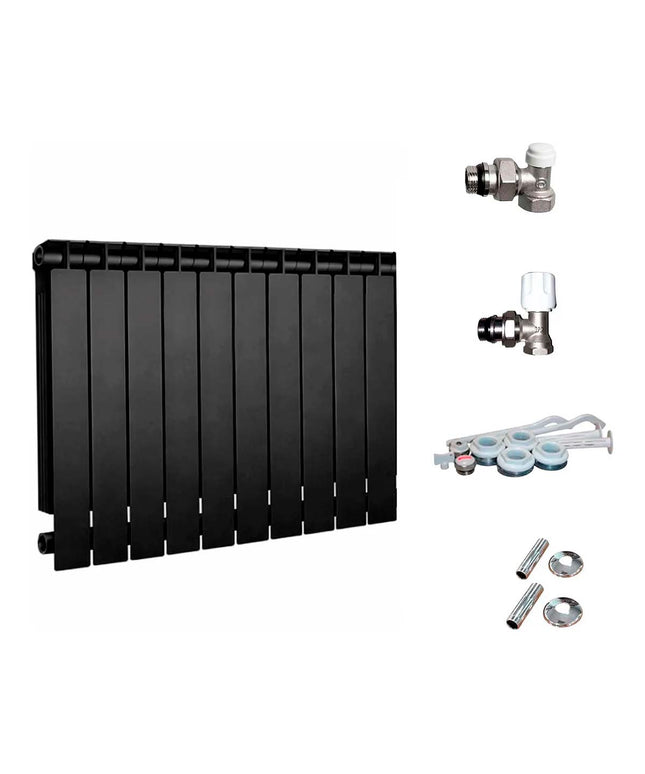 PEISA RADIADOR TROPICAL 500 NEGRO 10 ELEMENTOS + KIT DE INSTALACION