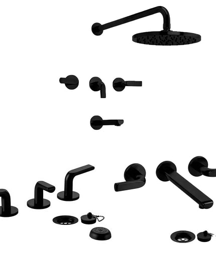 COMBO GRIFERIA FV CIPRES NEGRO DUCHA 0103/N2-NG + LAVATORIO PARED 0203/N2-NG + BIDE 0295/N2-NG