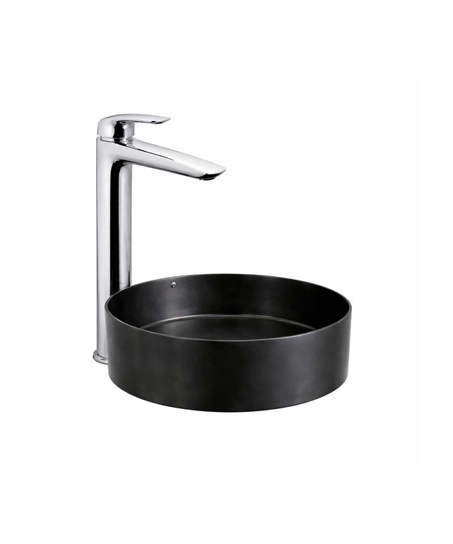 COMBO BACHA APOYAR FERRUM MOLA ACERO INOXIDABLE NEGRA LD400-NM + LAVATORIO ALTO FV 0181.02/L2-CR