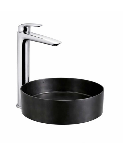 COMBO BACHA APOYAR FERRUM MOLA ACERO INOXIDABLE NEGRA LD400-NM + LAVATORIO ALTO FV 0181.02/L2-CR