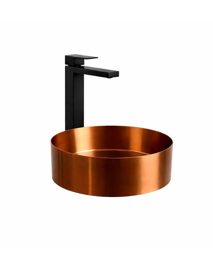 COMBO BACHA APOYAR FERRUM MOLA ACERO INOXIDABLE COBRE LD400-CP + LAVATORIO ALTO FV 0181.02/85N-NG