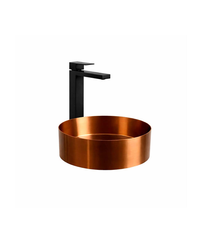 COMBO BACHA APOYAR FERRUM MOLA ACERO INOXIDABLE COBRE LD400-CP + LAVATORIO ALTO FV 0181.02/85N-NG
