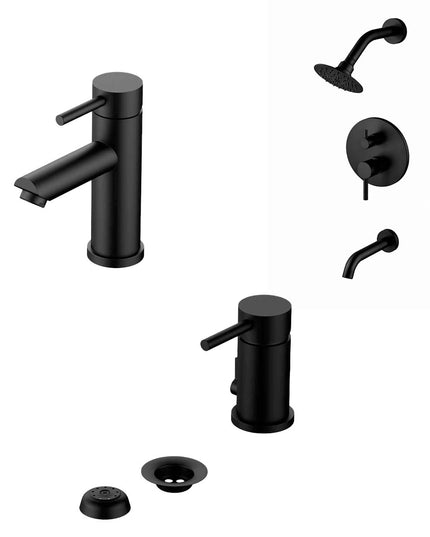 COMBO GRIFERIA FV INOX ONE ACERO INOXIDABLE DUCHA 0106/I1-NG + LAVATORIO 0181.02/I1-NG + BIDE 0189/I1-NG