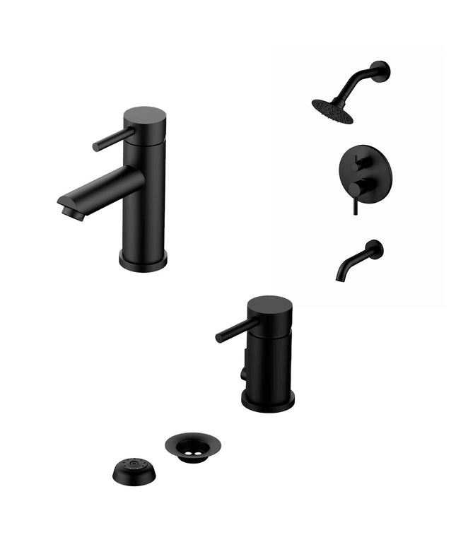 COMBO GRIFERIA FV INOX ONE ACERO INOXIDABLE DUCHA 0106/I1-NG + LAVATORIO 0181.02/I1-NG + BIDE 0189/I1-NG
