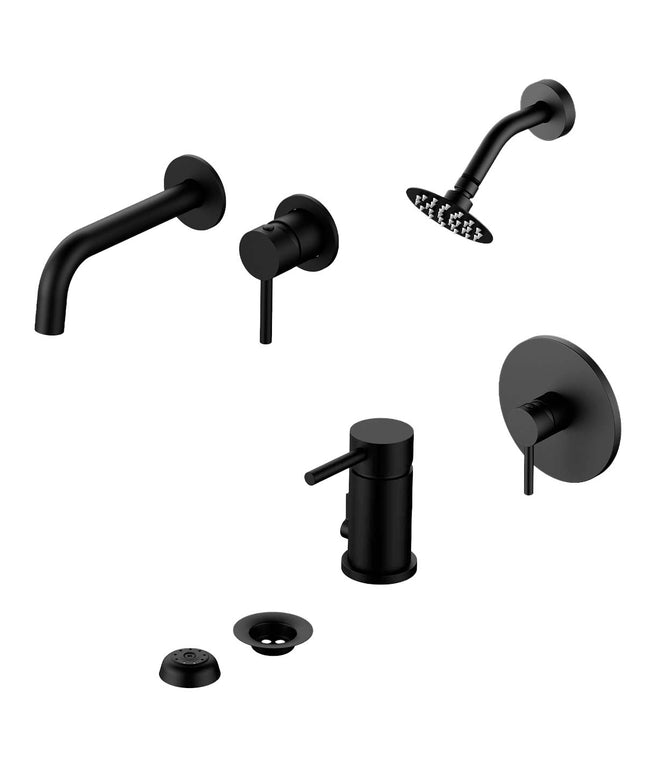 COMBO GRIFERIA FV INOX ONE ACERO INOXIDABLE DUCHA 0108/I1-NG + LAVATORIO PARED 0206/I1-NG + BIDE 0189/I1-NG