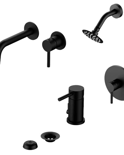 COMBO GRIFERIA FV INOX ONE ACERO INOXIDABLE DUCHA 0108/I1-NG + LAVATORIO PARED 0206/I1-NG + BIDE 0189/I1-NG