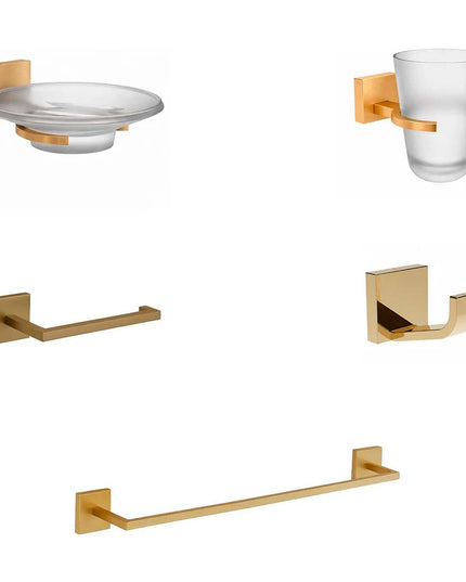 FV KIT ACCESORIOS DOMINIC BRUSHED BRASS 5 PIEZAS