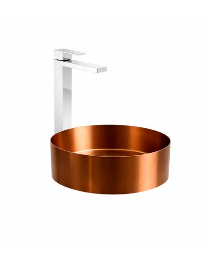 COMBO BACHA APOYAR FERRUM MOLA ACERO INOXIDABLE COBRE LD400-CP + LAVATORIO ALTO FV 0181.02/85N-CR