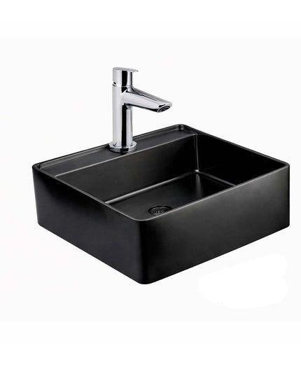COMBO BACHA APOYAR FERRUM MOLA ACERO INOXIDABLE NEGRO LC411-NM 1AG + LAVATORIO FV 0181/M5-CR
