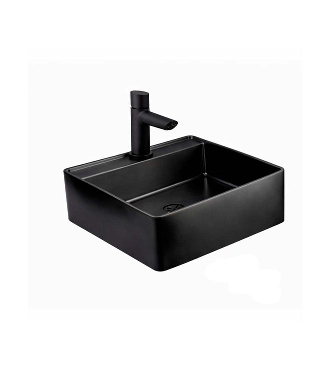 COMBO BACHA APOYAR FERRUM MOLA ACERO INOXIDABLE NEGRO LC411-NM 1AG + LAVATORIO FV 0181/M5-NG