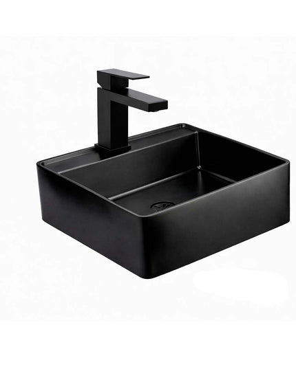 COMBO BACHA APOYAR FERRUM MOLA ACERO INOXIDABLE NEGRO LC411-NM 1AG + LAVATORIO FV 0181/85N-NG