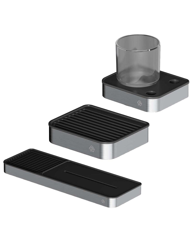 FV KIT ACCESORIOS BAÑO INOX ONE ACERO INOXIDABLE 3 PIEZAS 0168.01/I1-AI + 0168/I1-AI + 0169/I1-AI</p><p>