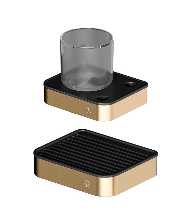 FV KIT ACCESORIOS BAÑO INOX ONE BRUSHED BRASS 2 PIEZAS 0168/I1-BB + 0169/I1-BB</p><p>