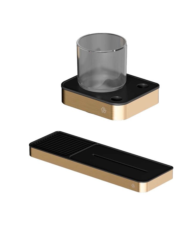 FV KIT ACCESORIOS BAÑO INOX ONE BRUSHED BRASS 2 PIEZAS 0168.01/I1-BB + 0169/I1-BB</p><p></p><p>
