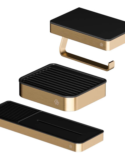 FV KIT ACCESORIOS BAÑO INOX ONE BRUSHED BRASS 3 PIEZAS 0167/I1-BB + 0168.01/I1-BB + 0168/I1-BB