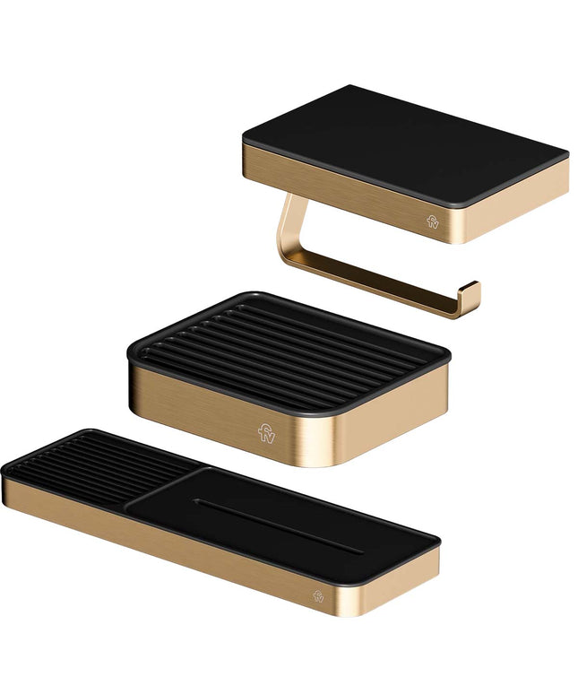 FV KIT ACCESORIOS BAÑO INOX ONE BRUSHED BRASS 3 PIEZAS 0167/I1-BB + 0168.01/I1-BB + 0168/I1-BB