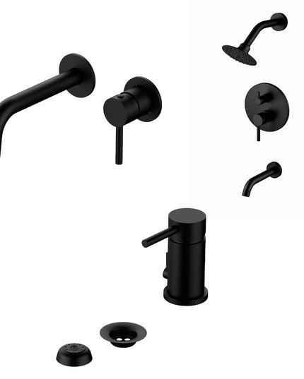 COMBO GRIFERIA FV INOX ONE ACERO INOXIDABLE DUCHA 0106/I1-NG + LAVATORIO PARED 0206/I1-NG + BIDE 0189/I1-NG