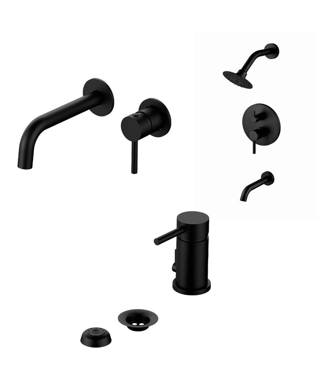 COMBO GRIFERIA FV INOX ONE ACERO INOXIDABLE DUCHA 0106/I1-NG + LAVATORIO PARED 0206/I1-NG + BIDE 0189/I1-NG