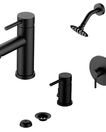 COMBO GRIFERIA FV INOX ONE ACERO INOXIDABLE DUCHA 0108/I1-NG + LAVATORIO 0181/I1-NG + BIDE 0189/I1-NG