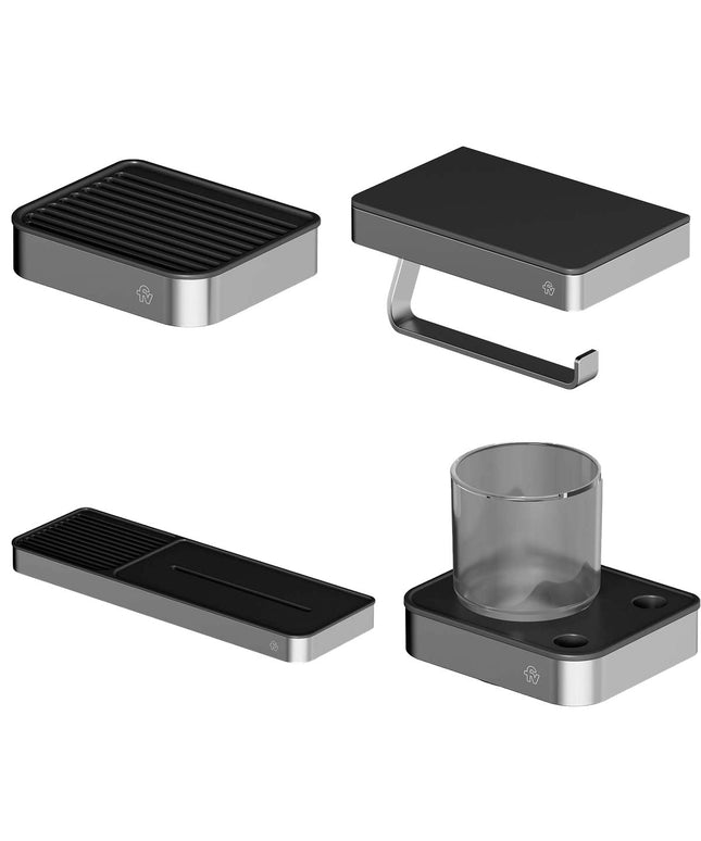 FV KIT ACCESORIOS BAÑO INOX ONE ACERO PULIDO 4 PIEZAS 0167/I1-AP + 0168.01/I1-AP + 0168/I1-AP + 0169/I1-AP
