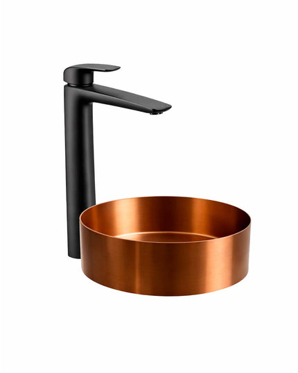COMBO BACHA APOYAR FERRUM MOLA ACERO INOXIDABLE COBRE LD400-CP + LAVATORIO ALTO FV 0181.02/L2-NG