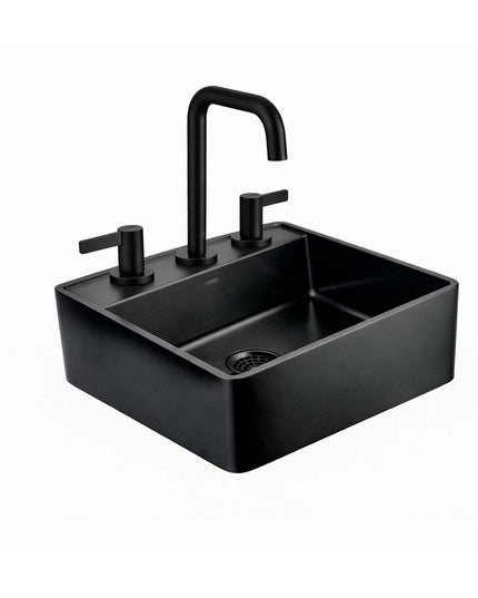 COMBO BACHA APOYAR FERRUM MOLA ACERO INOXIDABLE LC413-NM 3AG + LAVATORIO 0207A/G8-NG