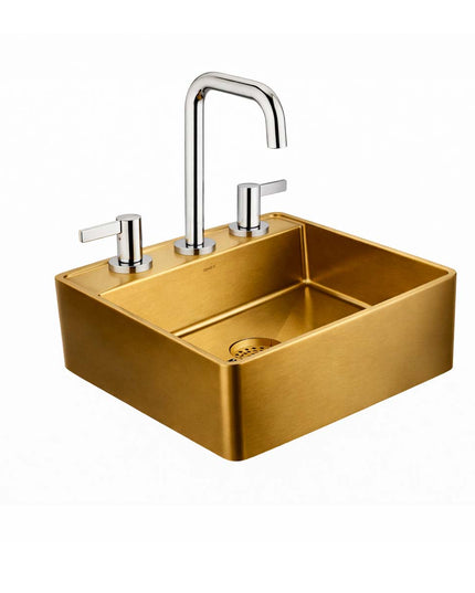 COMBO BACHA APOYAR FERRUM MOLA ACERO INOXIDABLE BRONCE LC413-GB 3AG + LAVATORIO FV 0207A/G8-CR
