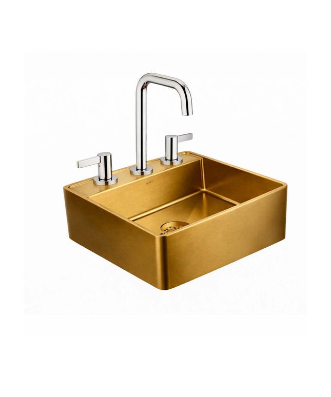 COMBO BACHA APOYAR FERRUM MOLA ACERO INOXIDABLE BRONCE LC413-GB 3AG + LAVATORIO FV 0207A/G8-CR