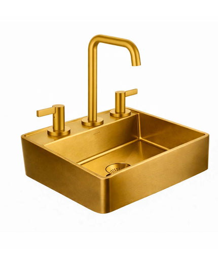 COMBO BACHA APOYAR FERRUM MOLA ACERO INOXIDABLE BRONCE LC413-GB 3AG + LAVATORIO FV 0207A/G8-BB