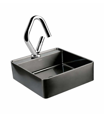 COMBO BACHA APOYAR FERRUM MOLA ACERO INOXIDABLE NEGRO LC411-NM 1AG + LAVATORIO FV 0181/N4-CR