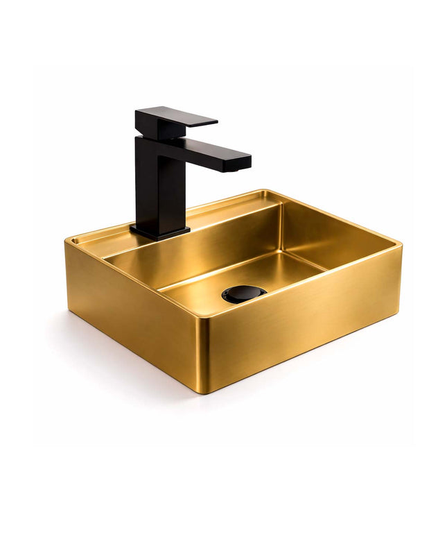 COMBO BACHA APOYAR FERRUM MOLA ACERO INOXIDABLE BRONCE LC411-GB 1AG + LAVATORIO FV 0181/85N-NG