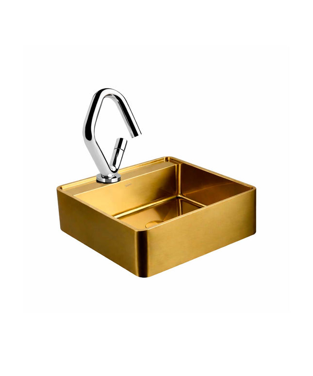COMBO BACHA APOYAR FERRUM MOLA ACERO INOXIDABLE BRONCE LC411-GB 1AG + LAVATORIO FV 0181/N4-CR