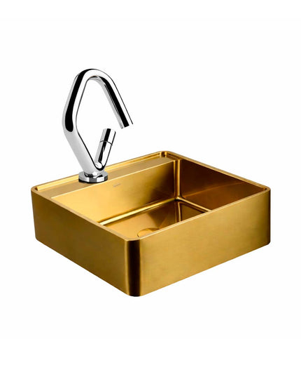 COMBO BACHA APOYAR FERRUM MOLA ACERO INOXIDABLE BRONCE LC411-GB 1AG + LAVATORIO FV 0181/N4-CR