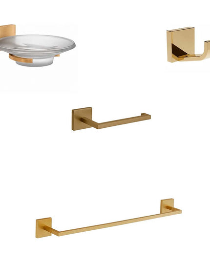 FV KIT ACCESORIOS DOMINIC BRUSHED BRASS 4 PIEZAS