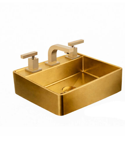 COMBO BACHA APOYAR FERRUM MOLA ACERO INOXIDABLE BRONCE LC413-GB 3AG + LAVATORIO FV 0207R/85L-BB