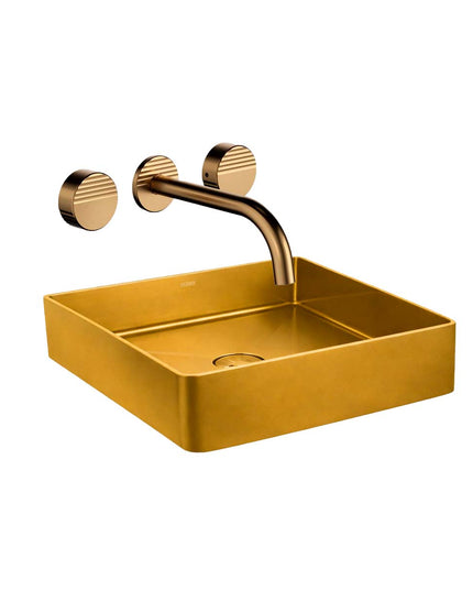 COMBO BACHA APOYAR FERRUM MOLA ACERO INOXIDABLE BRONCE LC36C-GB + LAVATORIO PARED 0203/L8-BB