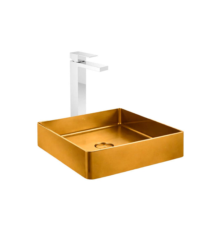COMBO BACHA APOYAR FERRUM MOLA ACERO INOXIDABLE BRONCE LC36C-GB + LAVATORIO ALTO 0181.02/85N-CR