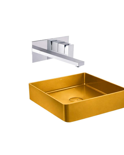 COMBO BACHA APOYAR FERRUM MOLA ACERO INOXIDABLE BRONCE LC36C-GB + LAVATORIO PARED 0206/85N-CR