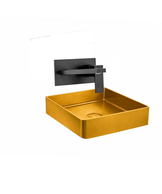 COMBO BACHA APOYAR FERRUM MOLA ACERO INOXIDABLE BRONCE LC36C-GB + LAVATORIO PARED 0206/85N-NG