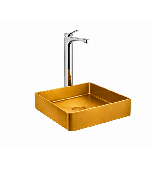 COMBO BACHA APOYAR FERRUM MOLA ACERO INOXIDABLE BRONCE LC36C-GB + LAVATORIO ALTO 0181.02/S7-CR