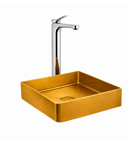COMBO BACHA APOYAR FERRUM MOLA ACERO INOXIDABLE BRONCE LC36C-GB + LAVATORIO ALTO 0181.02/S7-CR