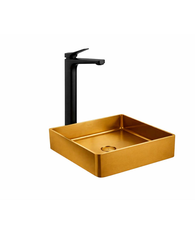 COMBO BACHA APOYAR FERRUM MOLA ACERO INOXIDABLE BRONCE LC36C-GB + LAVATORIO ALTO 0181.02/S7-NG