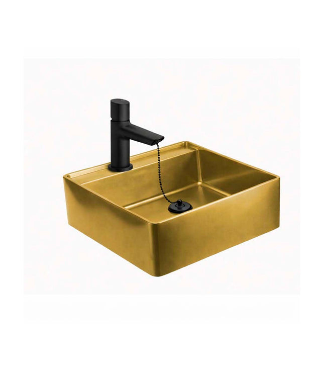 COMBO BACHA APOYAR FERRUM MOLA ACERO INOXIDABLE BRONCE LC411-GB 1AG + LAVATORIO FV 0181/M5-NG