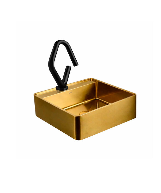 COMBO BACHA APOYAR FERRUM MOLA ACERO INOXIDABLE BRONCE LC411-GB 1AG + LAVATORIO FV 0181/N4-FB