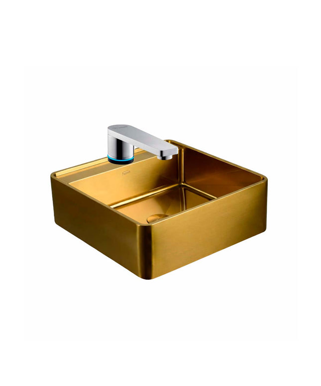 COMBO BACHA APOYAR FERRUM MOLA ACERO INOXIDABLE BRONCE LC411-GB 1AG + LAVATORIO FV 0363C-T-CR